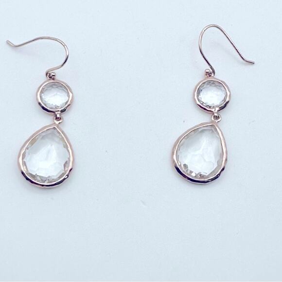 Ippolita Snowman Drop Earrings Dangle Rose Gold Crystal Designer Quiet Luxury - Picture 1 of 11
